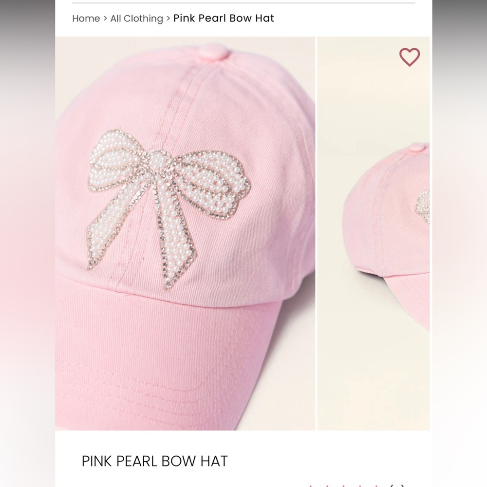 Pink Pearl Bow Hat